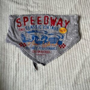 Gray Speedway Graphic Bandana top